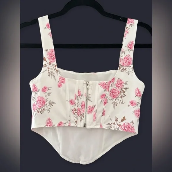 Fashion Nova Pink Floral Tank Top - Picture 2 of 2